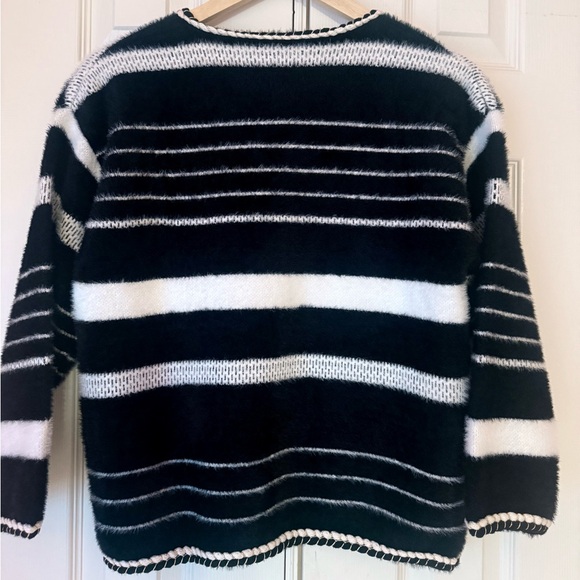 Striped Imitation Mink Fleece Cardigan - Picture 5 of 7